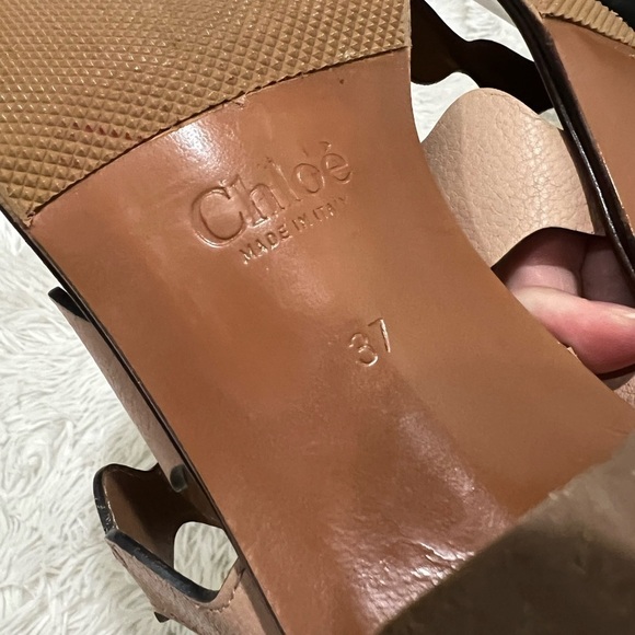 Chloe Lauren Scalloped Sandals in Maple Pink - size 37 US 7 - Picture 7 of 13